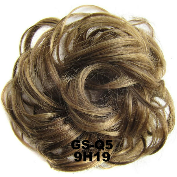 Curly Messy Bun Hair Piece Scrunchie Cover Hair Extension Real Human Wig Hair